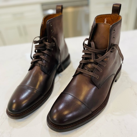 NWT Brown Cap Toe Boots main image 5
